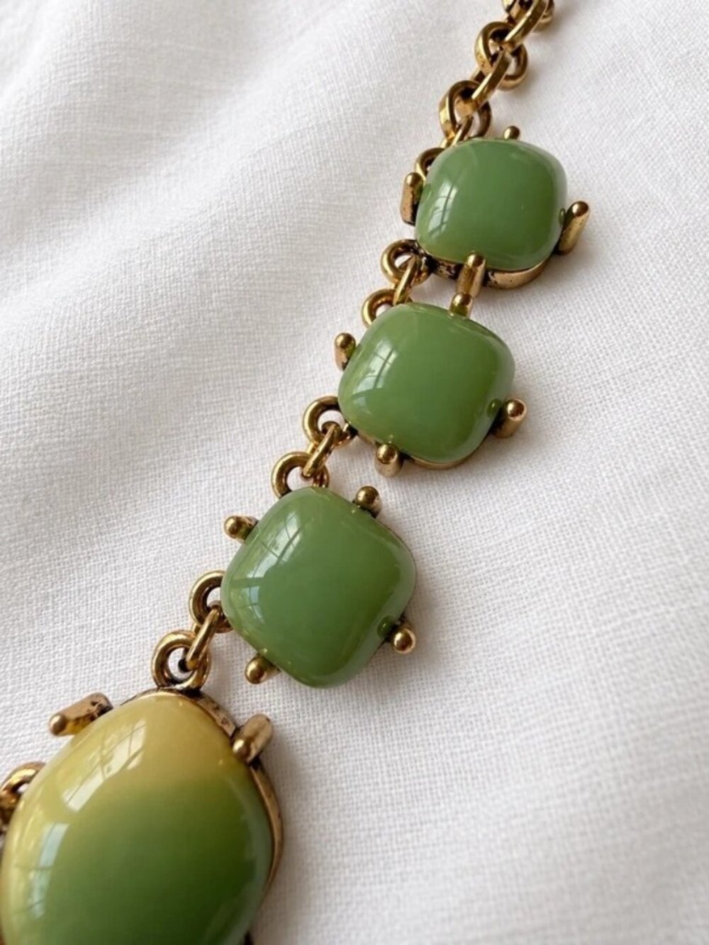 Vintage Green Ombré Statement Necklace - Picture 4 of 7